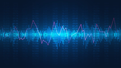 Financial graph in futuristic concept suitable for financial investment or Economic trends business idea and all art work design. Abstract finance background