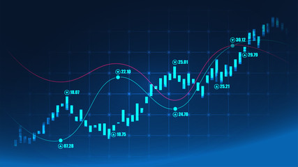 Stock market or forex trading graph in graphic concept suitable for financial investment or Economic trends business idea and all art work design. Abstract finance background. Vector illustration