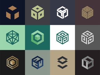 set of Premium box logo design