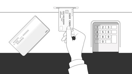 Insert card into an ATM