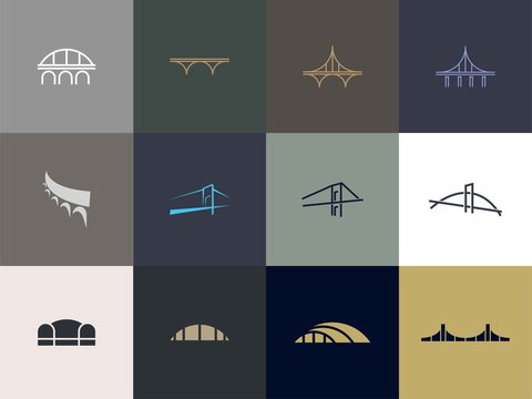 set of Bridge logo design