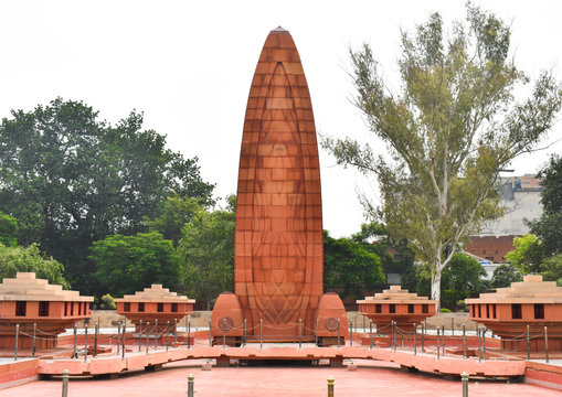 selective focused view of monuments in Jallianwala bagh in Amritsar, India