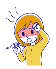 熱がある女の子