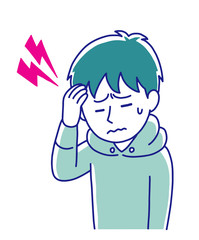 頭痛を感じる男の子