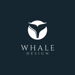 Whale tail logo design vector template