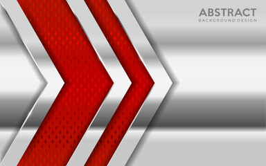Shinny metal silver background combine with red textured overlap layer. Abstract background design