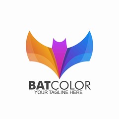Fototapeta na wymiar set of bat logo colorful design