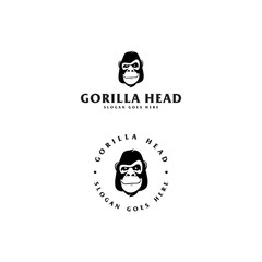 gorilla with circle logo vector