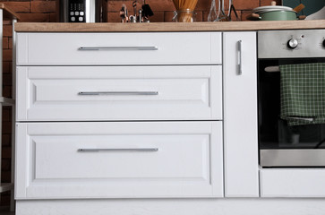 New furniture in modern kitchen