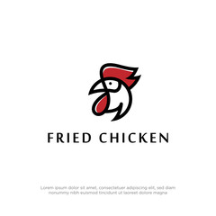 Fried chicken logo template vector illustration, flat design chicken logo concepts