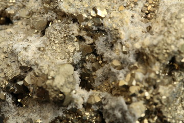 close up of a pyrite fools gold