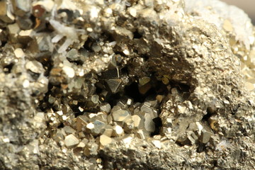close up of a pyrite fools gold