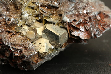 close up of a pyrite fools gold crystal