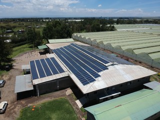 aerial drone photo of a solar power plant