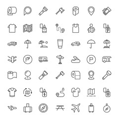 Travel set line icons