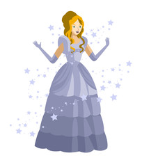 Cinderella fairy tale with magical dress