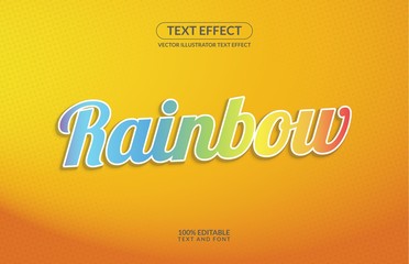 Editable Text Effect Rainbow Vector Style for advertising, social media branding, and many and many More