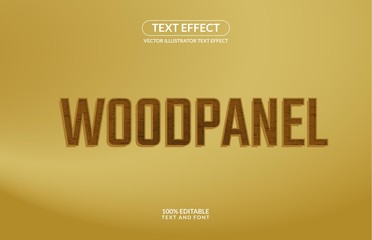 Obraz premium Editable Text Effect Woodpanel Vector Style for advertising, social media branding, and many and many More