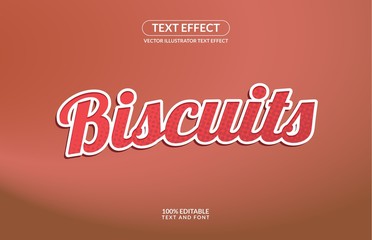 Editable Text Effect Biscuits Vector Style for advertising, social media branding, and many and many More