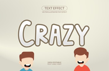 Editable Text Effect Crazy Vector Style for advertising, social media branding, and many and many More