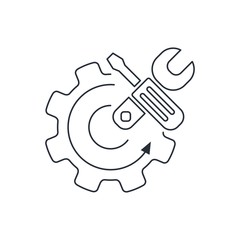 Correction of settings. Vector linear icon isolated on white background.