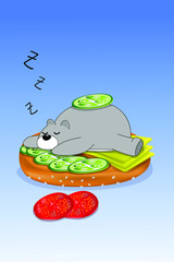 cartoon design with bear on blue background