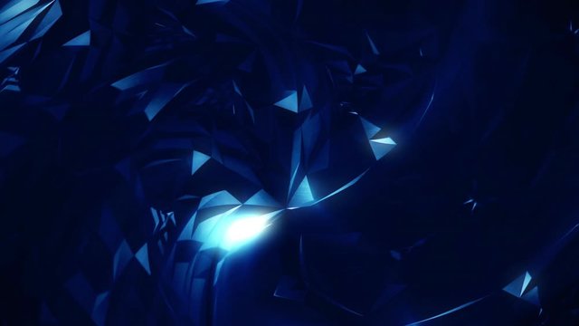 Dark Blue Polygonal Triangles Background