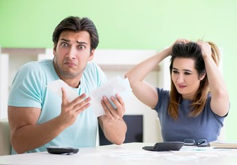 Young family struggling with personal finance