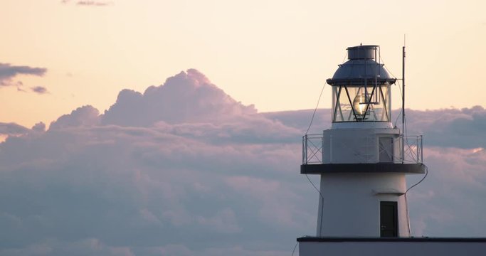 Lighthouse details in gulf of Naples, mediterranean sea