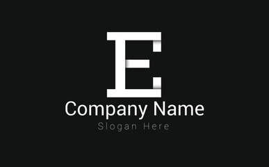 Letter E Logo Design. Creative letter E vector icon with business card template.