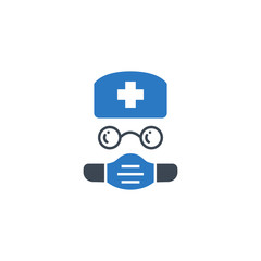 Doctor related vector glyph icon. Isolated on white background. Vector illustration.