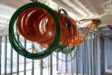 Cables preinstallation on ship interior
