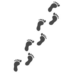 Foot print icon isolate on white background.