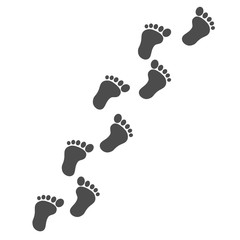 Foot print icon isolate on white background.
