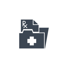 Prescription related vector glyph icon. Isolated on white background. Vector illustration.