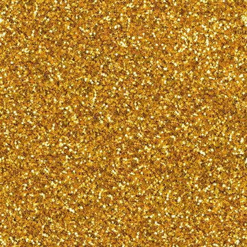 Elegant bright golden glitter, sparkle confetti texture. Christmas abstract background, seamless pattern.