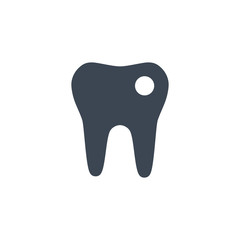Tooth related vector glyph icon. Isolated on white background. Vector illustration.