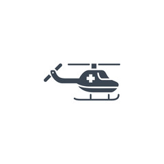 Emergency Helicopter related vector glyph icon. Isolated on white background. Vector illustration.