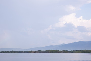 landscape nature view mountain and river in Chanthaburi Thailand .