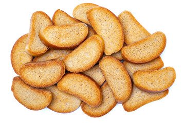 A heap of mini rusks. Top view