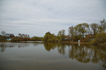 City pond on a spring day.