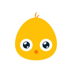 an abstract cute yellow chicken. Isolated Vector Illustration.