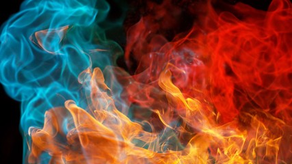 Fototapeta premium Abstract coloured mix flames