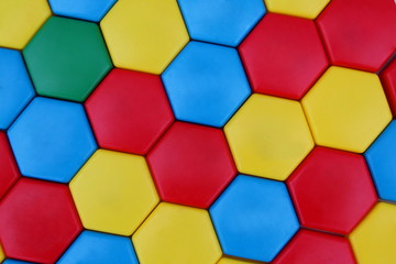 Texture of hexagon mosaic of different colors