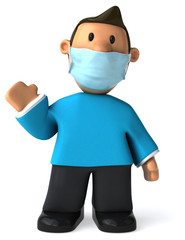 3D Illustration of a cartoon man