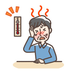 熱中症　室内　おじさん