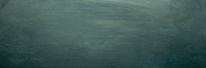 Green chalk board. Can be used as texture or wallpaper. Banner. Flat lay, top view