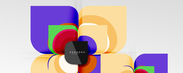 Abstract background - geometric cut paper design flower or square shape composition. Vector Illustration For Wallpaper, Banner, Background, Card, Book Illustration, landing page