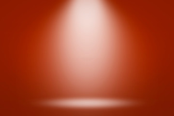 Abstract red background with a gradient and emulation of light from a lantern. Can be used for presentation. Banner. Flat lay, top view