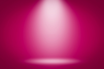 Abstract pink background with a gradient and emulation of light from a lantern. Can be used for presentation. Banner. Flat lay, top view